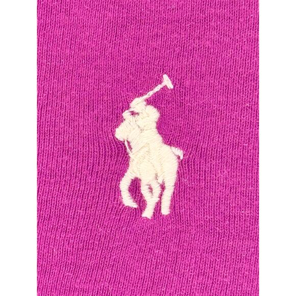 POLO Ralph Lauren Plumb Burgundy V Neck Long Sleeve Top Cotton L - Picture 3 of 5